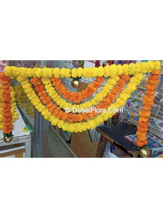 Diwali Toran Fresh Flowers In Dubai For Home|Office|Shop|Showroom Fresh Flowers Orange, Yellow & Gold