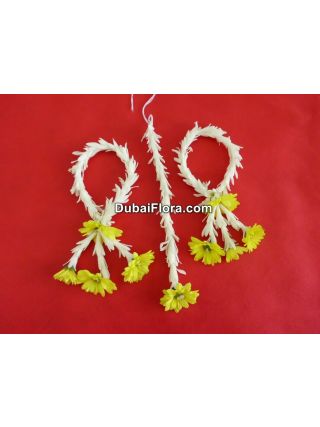 Fresh Floral Earrings & Maang Tika – Tuberose & Yellow Chrysanthemum Set