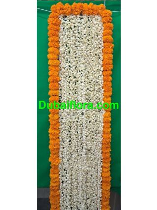 Fresh jasmine Shawl Dupatta with marigold (6X1) feet 