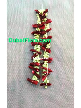 Hair Gajra – 30 inch Fresh Jasmine & Rose Petal String