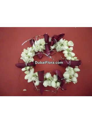 Fresh Jasmine & Rose Petals Kangan Bracelet – 2 pieces for Weddings & Celebrations in Dubai