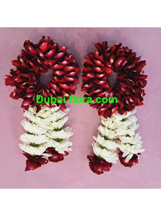 Pair of Hand Bracelet with red patels and Tassels 