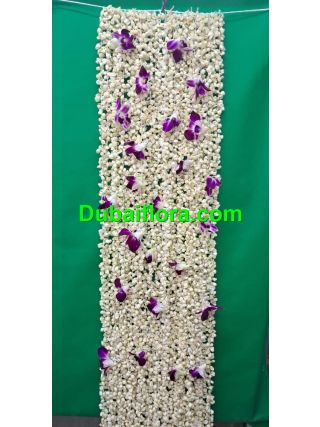 Shawl Duppata for bride 6X1 feet with Fresh jasmine and orkit 