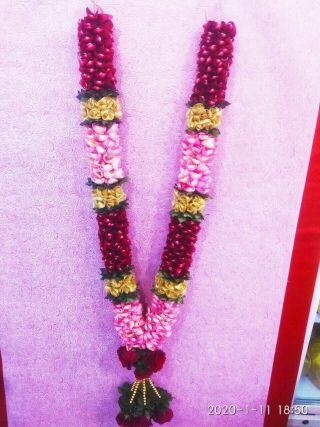 Special Wedding Garland – 30-Inch Red & Pink Rose Petal Garlands
