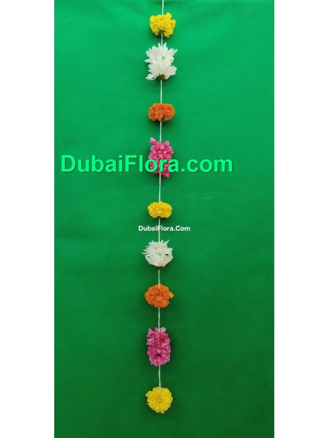 Multicolour Decorative Flower Strings – 1 Meter (Fresh Mixed Flowers for Décor)
